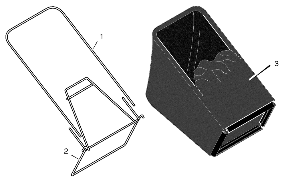 Bag Assembly Diagram and Parts List for 228511X24B 2005 Briggs and Stratton Lawn Mower